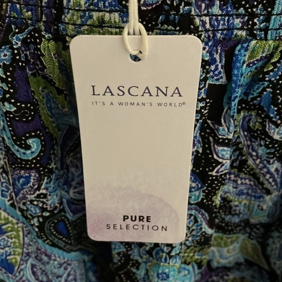 Lascana: Elastic Off the Shoulder (with straps) Blue Paisley Midi Dress- 14 - Picture 3 of 16